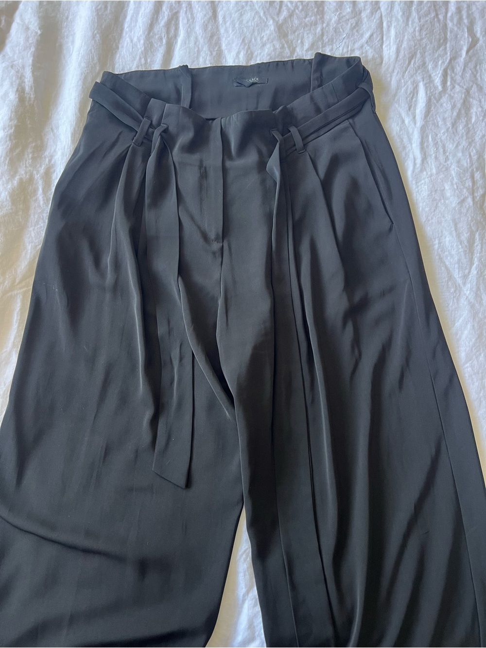 bobi Black Women's Trousers with cinched waist and tie size L